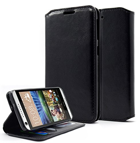 HTC Desire 626 Case, Desire 626s Case, Nagebee - Wallet Flip Fold Case Pouch Cover Fold Stand case Premium Leather Wallet Flip Case for HTC Desire 626 / Desire 626s (Leather Wallet Black)