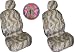 - 	 7 Piece Tan Cheetah Safari Animal Print Auto Interior Gift Set - 2 Low Back Front Bucket Seat Covers, 2 Separate Headrest Covers, 1 Steering Wheel Cover, and 2 Shoulder Harness Pressure Relief Cover