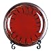 Kitchen & Housewares : Ceramic Plate on Stand with Drip Detail - Red/ Black
