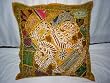 Goldenrod Indian Moti Bead Patchwork Throw Pillows Cushion Cover 24"