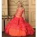 House of Wu Girls Orange Tiered Beaded Pageant Dress 14
