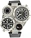 YouYouPifa Classy 4 Dial Stainless Steel Quartz Watch (Black)