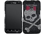 Black Skull Bling Rhinestone Faceplate Diamond Crystal Hard Skin Case Cover ....