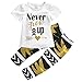 Little Girls Never Grow Up T-Shirt and Maple Leaves Pants Outfit (80(6-12M))