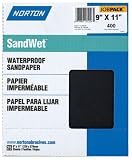 Norton 1224 WetSand 400-Grit 9-by-11-Inch Sheets, 1-Pack of 25 Sheets