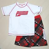 PUMA(プーマ)ラッシュガード付きトランクス水着5才（ホワイト×レッド)