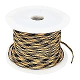 uxcell カーオーディオスリーブ編組ケーブル　PETスリーブケーブル　ブラック　イエロー　ポリエステル製　100m×7mm