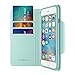 iPhone 6S Wallet Case, Maxboost [Elegance Series] iPhone Wallet Cover for iPhone 6 / 6S Protective PU Leather Card Case w/3 Card Slots + Side Pocket Flip Magnetic - Navy Blue/Teal