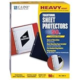 UPC 038944000107 product image for C-Line Traditional Heavyweight Poly Sheet Protectors, Clear, 8.5 x 11 Inches, 50 | upcitemdb.com