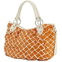 Large Leather Lk Woven Hobo Satchel Handbag