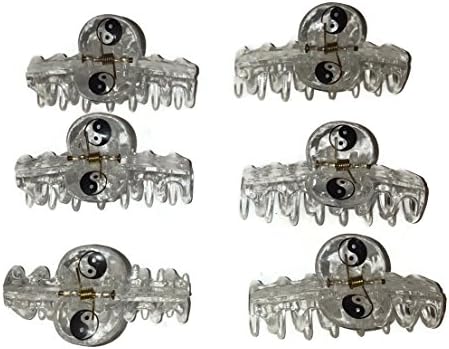 Set of 6 Yin and Yang Tattoo Symbol Small Claw Clips
