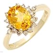 FPJ High Quality Ring With 1.90ctw Precious Stones - Genuine Clean Diamonds and Citrine Made of Yellow Gold - Certificate Available.