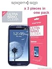 SPIGEN SGP Samsung Galaxy S3 Steinheil Ultra Nano CLEAR 3-PACK Screen Protector Cover