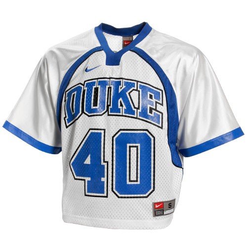 Nike Duke Blue Devils #40 White Replica Lacrosse Jersey