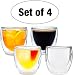 Moderna Artisan Series Double Wall 2 oz Beverage & Espresso Shot Glasses - Set of 4 Thermo Glasses, Ships Free with Super Saver Shipping