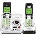 Vtech DECT 6.0 White/Black Expandable 2-Handset Cordless Phone System with Digital Answering Device and Caller ID (CS6229-2)