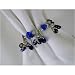 Blue Jingle Silver and Colored Glass Napkin Rings