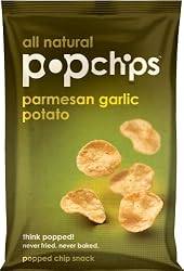 Popchips Parmesan Garlic Potato Chips, 0.8-Ounce Single Serve Bags (Pack of 24)