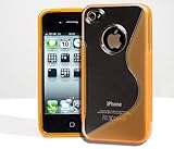 Orange Hard Back Crystal Silicone Case & Screen Protector for the new Apple ....