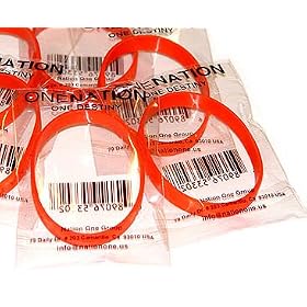 10 Pc One Nation Wristbands. 100% of Proceeds Benefit Military Families.