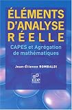 Elements d'analyse r�elle : CAPES et agr�gation de math�matiques
