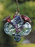 Outdoor Living : Aqua Blue Optic Glass Hummingbird Feeder