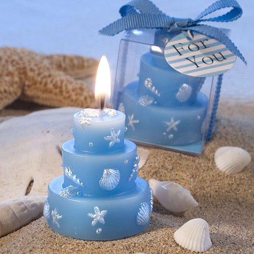 72 Beach Themed Wedding Cake Candle Favors