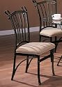 Set of 2 Antique Metal Finish Dining Chairs