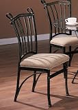 Review visiondecor Furniture  / Set of 2 Antique Metal Finish Dining Chairs/Chair w/Cushion Seat