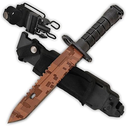 Bayonet for AR-15 with Hard ABS Plastic Case with Belt Clip and Rubber Grip 14 Inch Overall Length