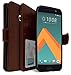 HTC 10 Wallet Case, Bastex Luxury Brown PU Leather Case Flip Cover with Card Slots & Stand for HTC 10 HTC M10 HTC One M10