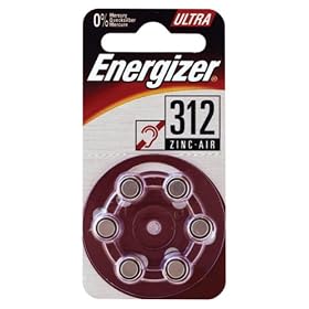 Energizer hearing-aid battery ZA312 x6