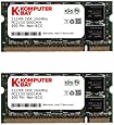 KOMPUTERBAY 1GB ( 512MB X 2 ) DDR SODIMM (200 pin) 266Mhz DDR266 PC2100 LAPTOP MEMORY