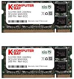 KOMPUTERBAY 1GB ( 512MB X 2 ) DDR SODIMM (200 pin) 266Mhz DDR266 PC2100 LAPTOP MEMORY