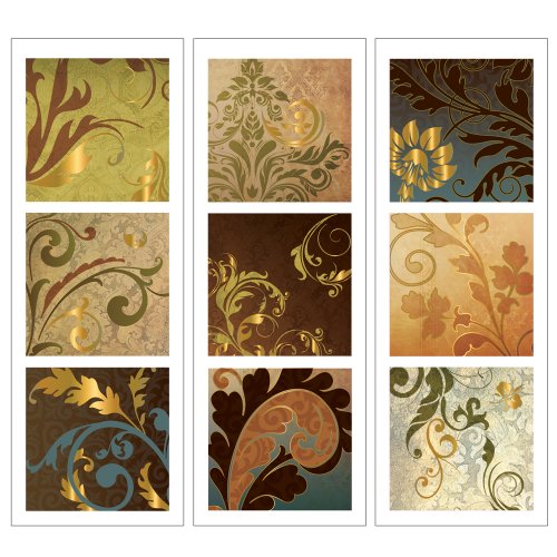 Lot 26 Studio ADD-HERES Wall Decals, Nouveau Scroll Tiles, 24-Inches Square