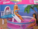 Pearl seaside Barbie cascading down Water swimming pool w slip (1998 Arcotoys, Mattel)