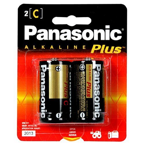 Panasonic Alkaline Plus Batteries, C Size, Two Pack Batteries (2 Batteries) by Panasonic