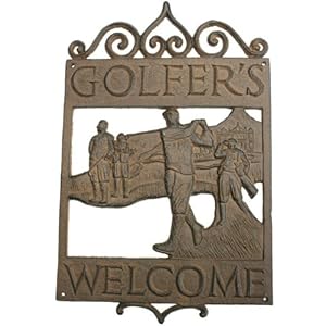 ProActive Wooden Sign - Vintage Cast Iron Welcome Sign