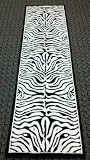 Zebra Black & White Area Rug Runner 2 Ft. X 7 Ft. Royal #238