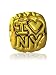 I Love ID, Indonesia Charm Bracelet Bead, Engraved, Solid Bronze