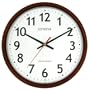 Geneva Brown 14-Inch Electric Quartz Wall Clock, Brown