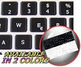 MAC ITALIAN KEYBOARD STICKERS ON BLACK BACKGROUND FOR DESKTOP, LAPTOP AND NOTEBOOK