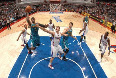 New Orleans Hornets v Los Angeles Clippers: Chris Paul and Blake Griffin Photographic Poster Print by Andrew Bernstein, 24x36