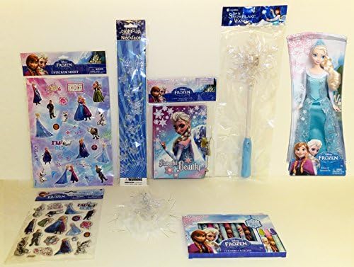 8-Piece Disney Frozen Set: Elsa Sparkle Doll PLUS Frozen Accessories - GREAT STOCKING STUFFERS!