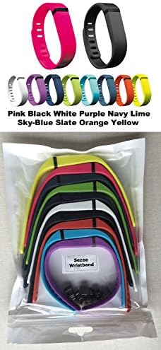 Sezee WristBand 10colors Replacement Bands for Fitbit Flex Smartwatch Colorful Replacement Rubber Band Strap Bracelet (Park of 10pcs Small)