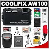 Nikon Coolpix AW100 Shock & Waterproof GPS 16.0 MP Digital Camera (Black) w ....