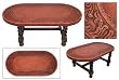 Cedar and tooled leather table, 'The Colony' Cedar and tooled leather table, 'The Colony'