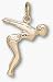 Lady Swimmer Charm - 14KT Gold Jewelry
