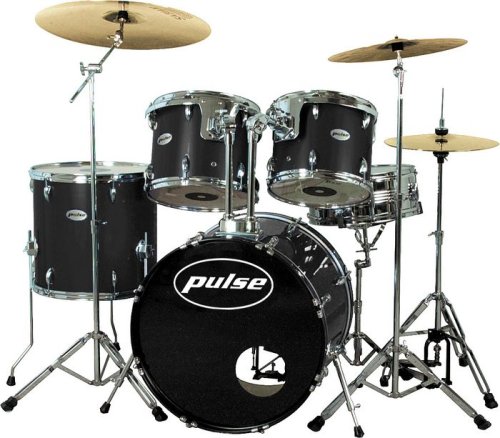 Childrens Toyshop  Musical Instruments : Pulse Pro 5-Piece Drum Set with Cymbals, Black