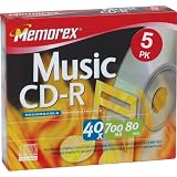 Memorex 700MB/80-Minute CD-R Media (5-Pack)